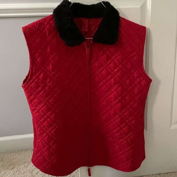Red Faux Fur Vest - Picture 1 of 6